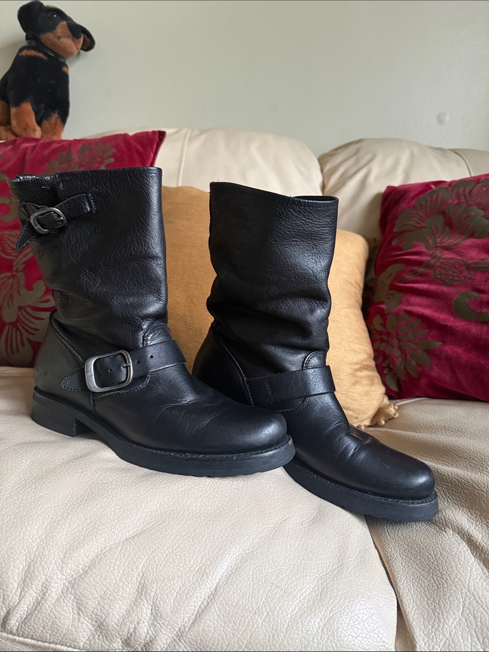 Frye Veronica Classic Black Leather Mid-Calf Women's Boots